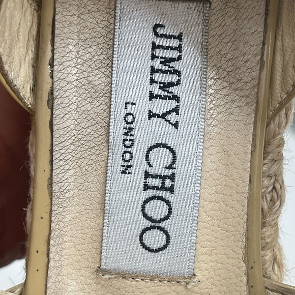 JIMMY CHOO PHOENIX WEDGE ESPADRILLES beige size 38.5 - Picture 13 of 15